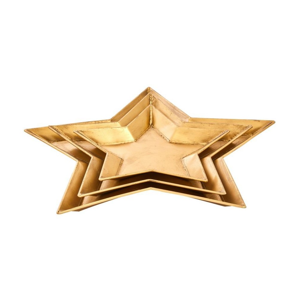 SET 3 VASSOI STELLA ORO 60X57.